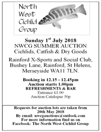 North West Cichlid Group auction 1st July 2018