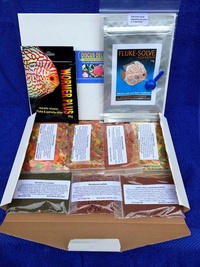 DISCUS DELIGHTS THE GOURMET FISH FOOD HAMPER. SEVEN DIFFERENT FOODS, ONE FOR EACH DAY IN EVERY PACK.