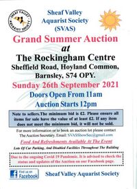 SVAS Sheaf Valley Aquarist Society ~ Grand Summer Auction 2021