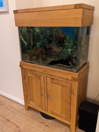 100L tank with solid oak cabinet
