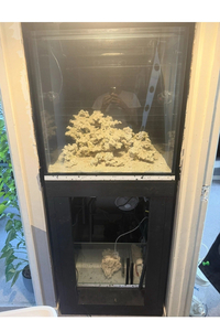 30” Cube tank, stand, rock sculpture, pipe and sump